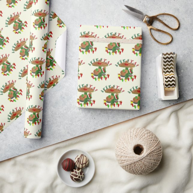 Fiesta Cactus, Guitar & Dancing Peppers Wrapping Paper (Crafts)