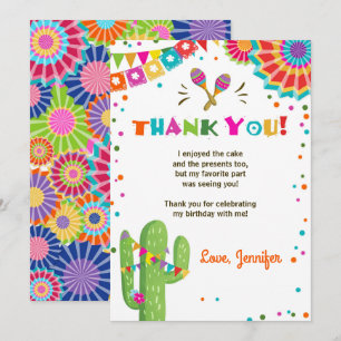 Fiesta Cactus Mexique Nacho Carte de remerciements