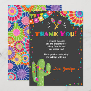 Fiesta Cactus Mexique Nacho Carte de remerciements
