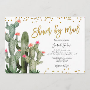 Fiesta Cactus Shower by Mail Invitation