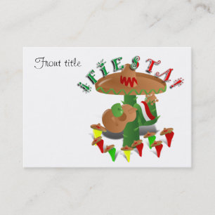 Fiesta Cactus with Guitar & Dancing Peppers Business Card