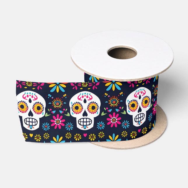 Fiesta Calaveras  Satin Ribbon (Spool)