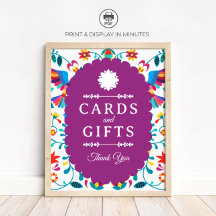 Fiesta Cards and Gifts Bridal Shower Sign