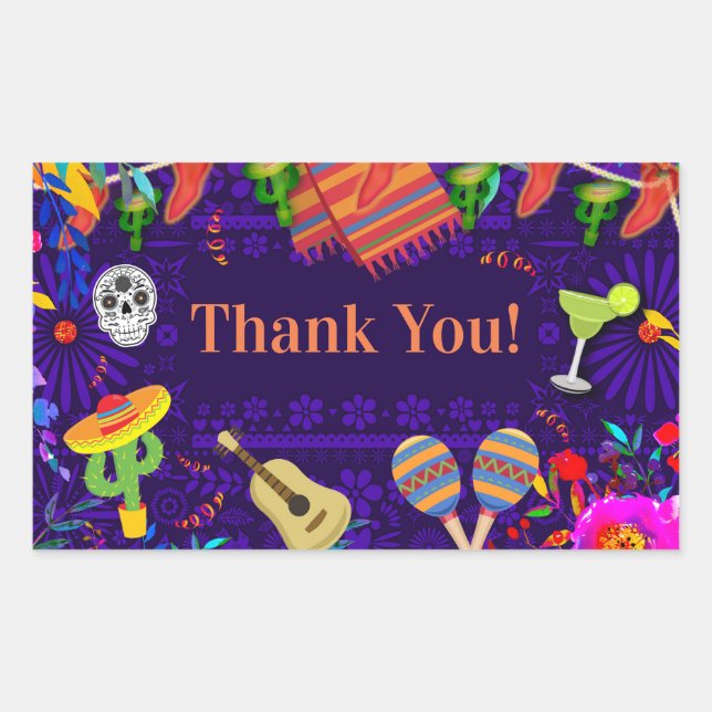 Fiesta Celebration Birthday Party Cinco De Mayo Sticker (Front)