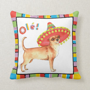 Fiesta Chihuahua Throw Pillow