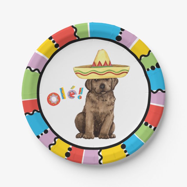 Fiesta Chocolate Lab Paper Plate (Front)