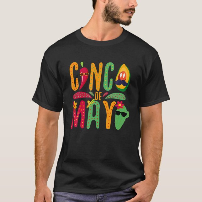 Fiesta Cinco De Mayo Sombrero Mexican Camisa 5 De T-Shirt (Front)