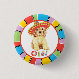 Fiesta Cocker Spaniel 1 Inch Round Button