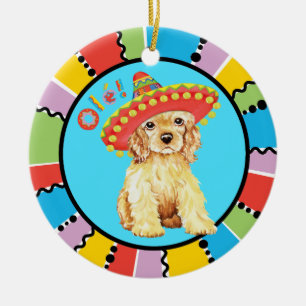 Fiesta Cocker Spaniel Ceramic Ornament