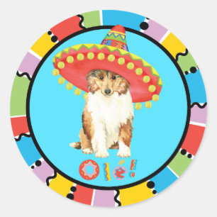 Fiesta Collie Classic Round Sticker