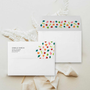 Fiesta Colorful Bridal Shower Invitation Envelope
