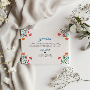 Fiesta Colorful Floral Modern Boda Spanish Wedding Thank You Card