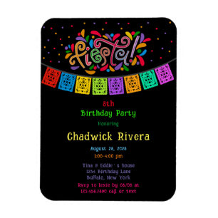 Fiesta Colourful Dots Flag Banner Birthday Party I Magnet