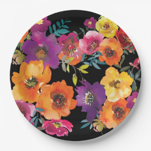 Fiesta Colourful Floral Mexican Rehearsal Dinner Paper Plate
