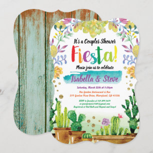 Fiesta couples avec invitation au cactus