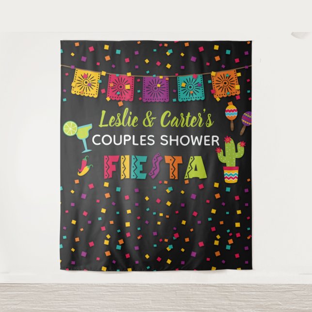 Fiesta Couples Shower Backdrop Tapestry (Front)