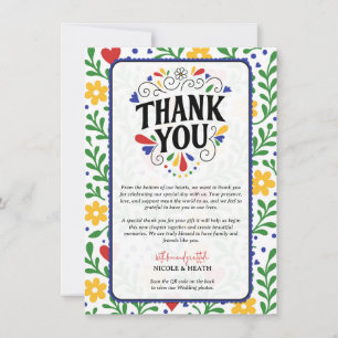 Fiesta de Amor Bold Colourful Floral Thank You Inv Invitation
