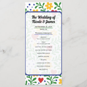 Fiesta de Amor Colourful Floral Wedding Program