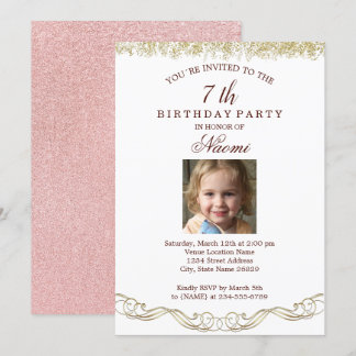 Fiesta de Cumpleaños con Fotografía Invitation