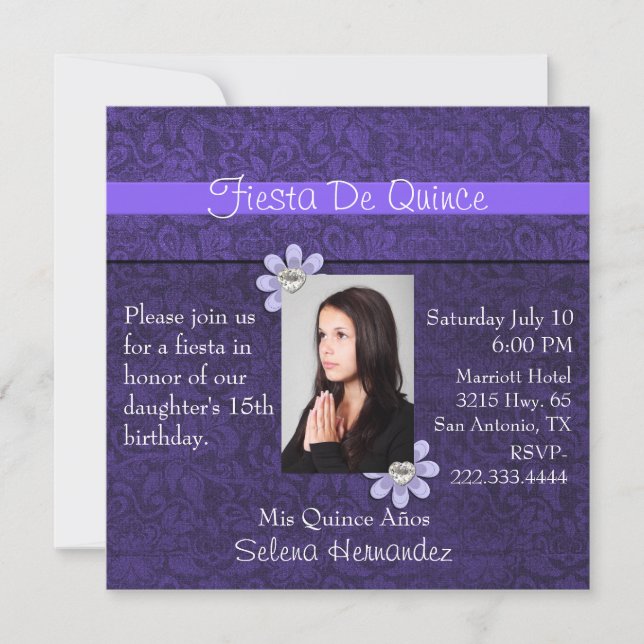 Fiesta De Quince Photo Invitation (Front)
