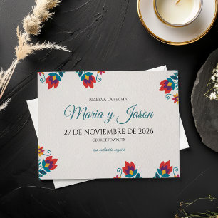 Fiesta Elegant Colorful Floral Spanish Wedding Save The Date