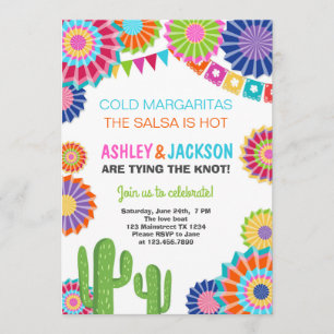 Fiesta Engagement Party Invitation Cactus mexicain