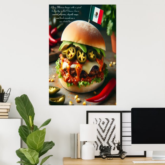 Fiesta Firecracker Burger 24x36 Poster (Home Office)