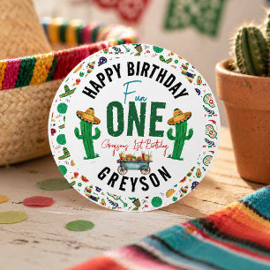 Fiesta First   1st Birthday Party Classic Round Sticker