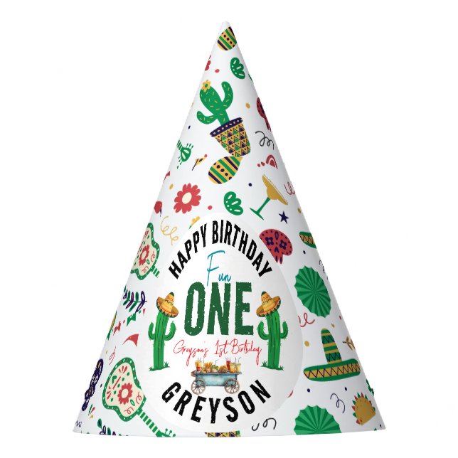 Fiesta First | 1st Birthday Party Hat (Front)