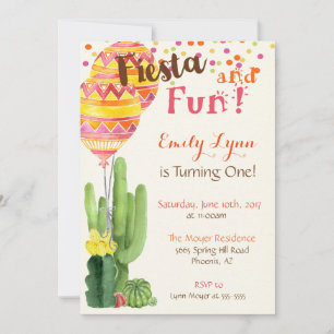 Fiesta First Birthday Invitation