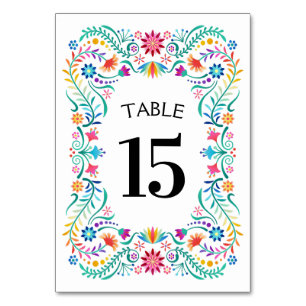 Fiesta Floral Birthday Shower Wedding Table Number