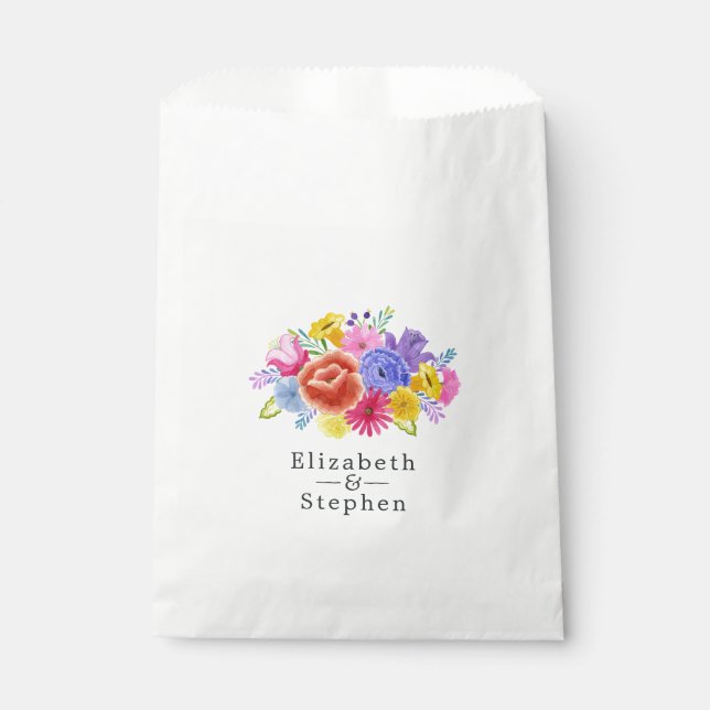 Fiesta Floral Wedding Favour Bag (Front)