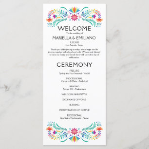 Fiesta Floral Wedding Programme