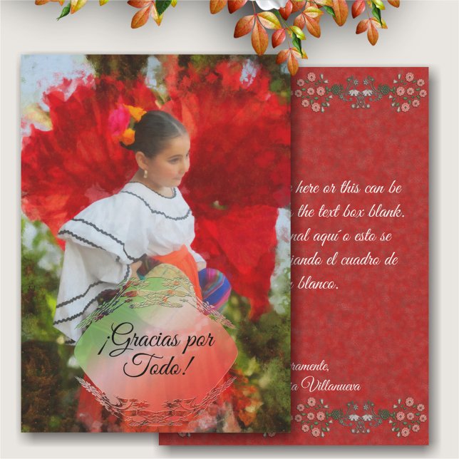 Fiesta Flower Gracias 2555 Thank You Card (Creator Uploaded)