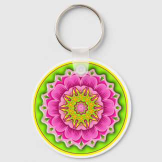 Fiesta Flower Round Keychain