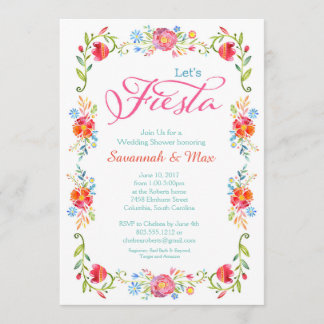 Fiesta Flowers Wedding Shower Invitation 5x7