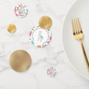 Fiesta Folk Art Floral Llama Wedding Customizable Confetti