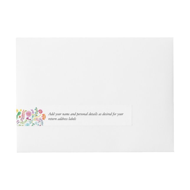 Fiesta Folk Art Floral Llama Wedding Customizable Wraparound Address Label (Front)