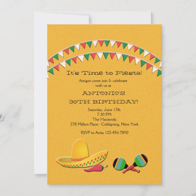 Fiesta Fun Invitation (Front)