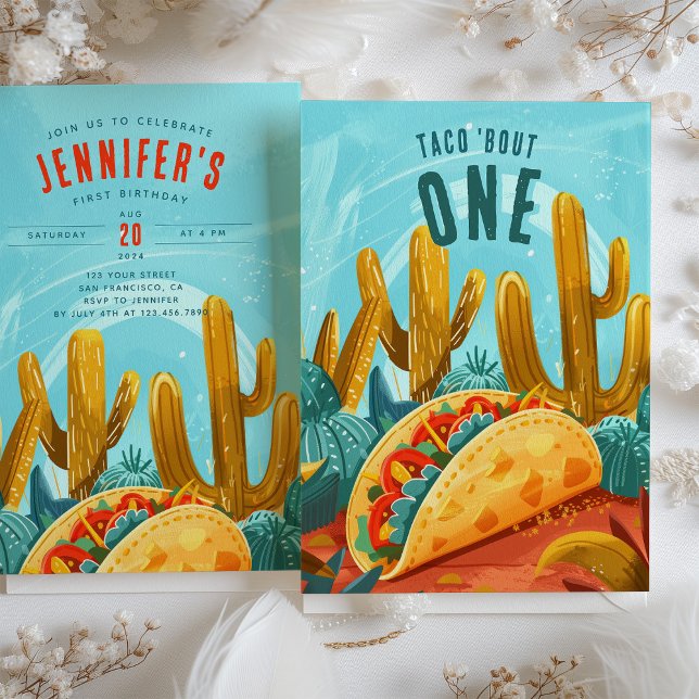 Fiesta Fun - 'Taco 'Bout One' First Birthday Invitation (Creator Uploaded)
