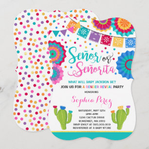 Fiesta Gender Reveal Invitation Señor Or Señorita
