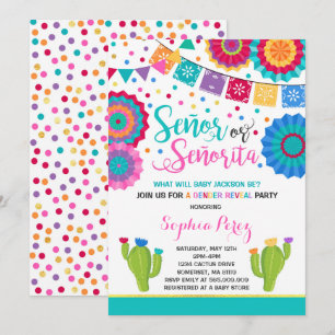 Fiesta Gender Reveal Invitation Señor Or Señorita