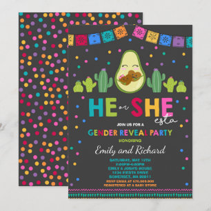 Fiesta Gender Reveal Party He Or She-Esta Reveal Invitation