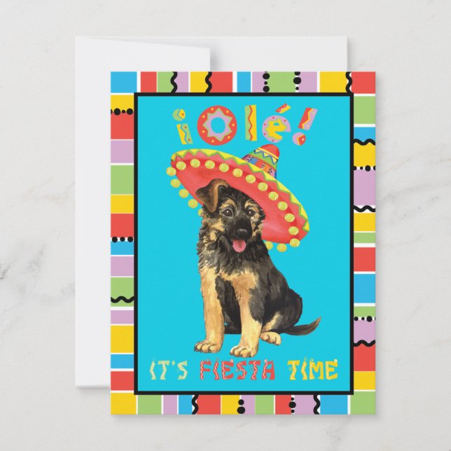 Fiesta German Shepherd Invitation (Front)