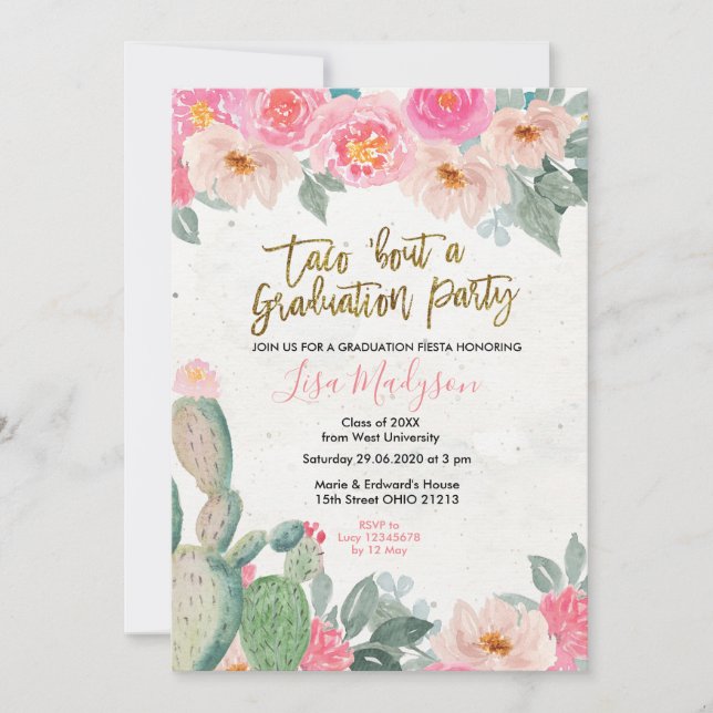 Fiesta Graduation Party Invitation (Front)