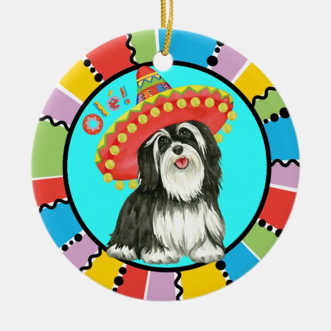 Fiesta Havanese Ceramic Ornament (Front)