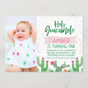 Fiesta Holy Guacamole Photo Invitation Anniversair