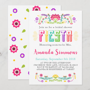 Fiesta Invitation Bridal Shower Birthday Invite