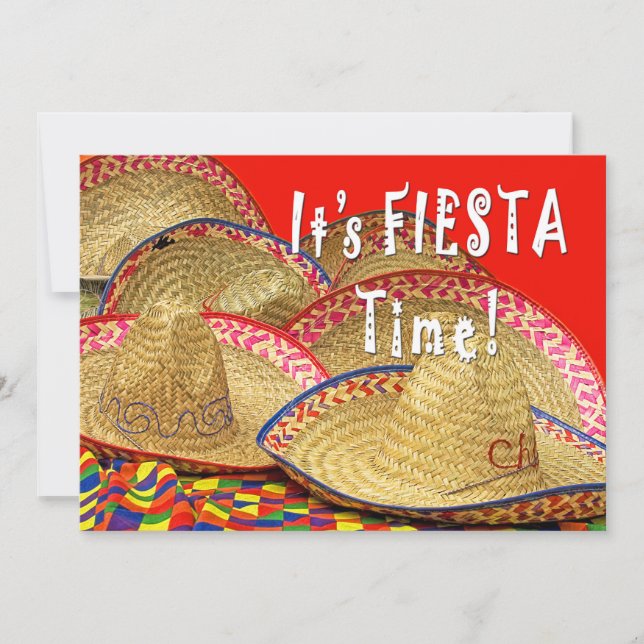 Fiesta Invitation - Bright Colourful Front and Bac (Front)