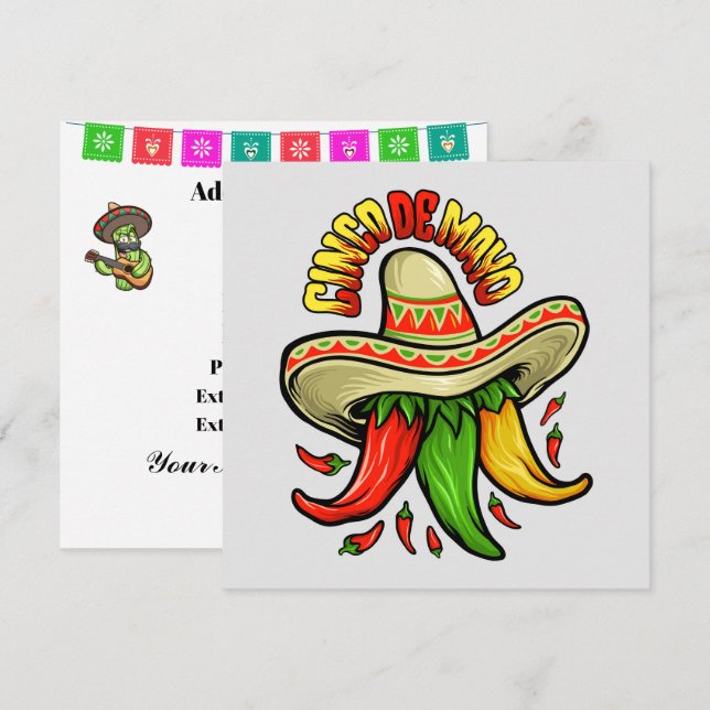 Fiesta - Invitation du Cinco de Mayo (Devant / Derrière)